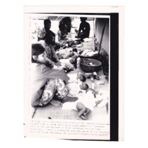 Associated Press Wire Photograph - Cambodian Orphaned Infants in Thai Refugee Camp Hospital - 1979