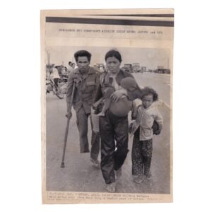 Home 1 Slow Going - Vietnamese Refugee Family Fleeing Suoi Cat, East of Saigon - Original Associated Press Radiophoto - 3 April 1975