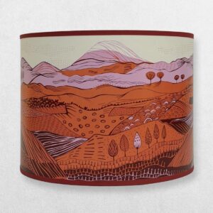 Lush Designs - Lampshade For Lamp Base - Landscape - Pink And Orange
