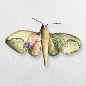 Home 3 Mister Finch Textile Moth Wall Sculpture with Handwritten Inscription - c.2012–2013 - From the Collection of Sarah Parvin