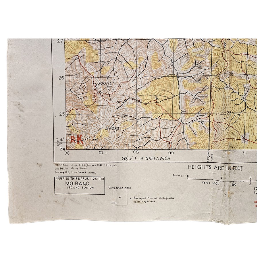 Moirang, Manipur - Restricted British Fourteenth Army Battle Map - Road to Imphal - June 1944 - Second Edition 2 Moirang, Manipur - Restricted British Fourteenth Army Battle Map - Road to Imphal - June 1944 - Second Edition