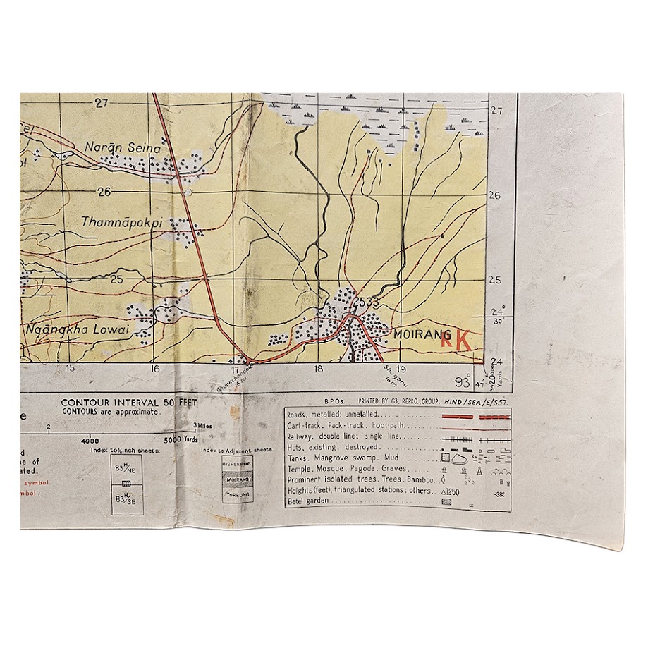 Moirang, Manipur - Restricted British Fourteenth Army Battle Map - Road to Imphal - June 1944 - Second Edition 3 Moirang, Manipur - Restricted British Fourteenth Army Battle Map - Road to Imphal - June 1944 - Second Edition