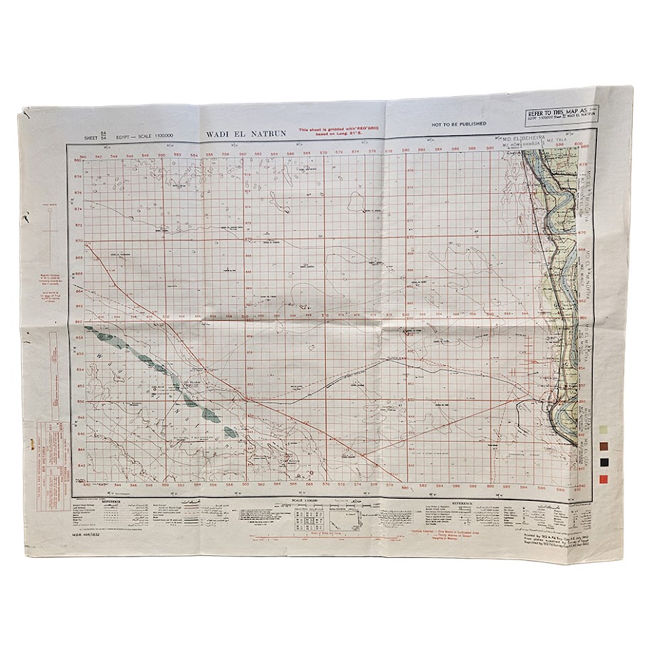 Wadi el Natrun, Egypt - British Army Military Map Printed on the Reverse of a Cancelled German Sidi Barrani Map - 512 Field Survey Company, Royal Engineers - 1942 1 Wadi el Natrun, Egypt - British Army Military Map Printed on the Reverse of a Cancelled German Sidi Barrani Map - 512 Field Survey Company, Royal Engineers - 1942