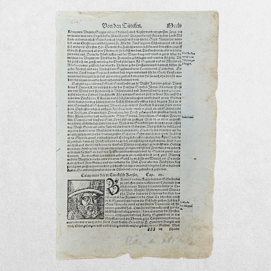 Sebastian Münster - Cosmographia - Greece, Constantinople, Ottoman Sultans and Egypt - Nine Original Illustrated Leaves - Basel, 1588 11 Sebastian Münster - Cosmographia - Greece, Constantinople, Ottoman Sultans and Egypt - Nine Original Illustrated Leaves - Basel, 1588