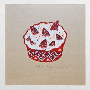 Jonny Hannah – Star Gazy Pie – Signed Limited Edition Linocut 15/50 – 2008