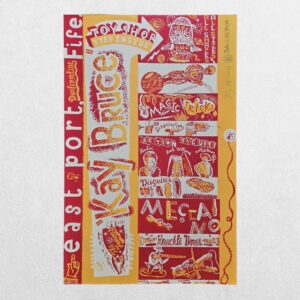 Jonny Hannah – Kay Bruce Toyshop – Red & Orange Colourway – Signed Limited Edition Screenprint 28/50 – 2006