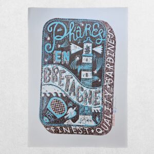Jonny Hannah – Phares en Bretagne – Signed Limited Edition Woodcut 4/50 – Cakes & Ale Press – 2013