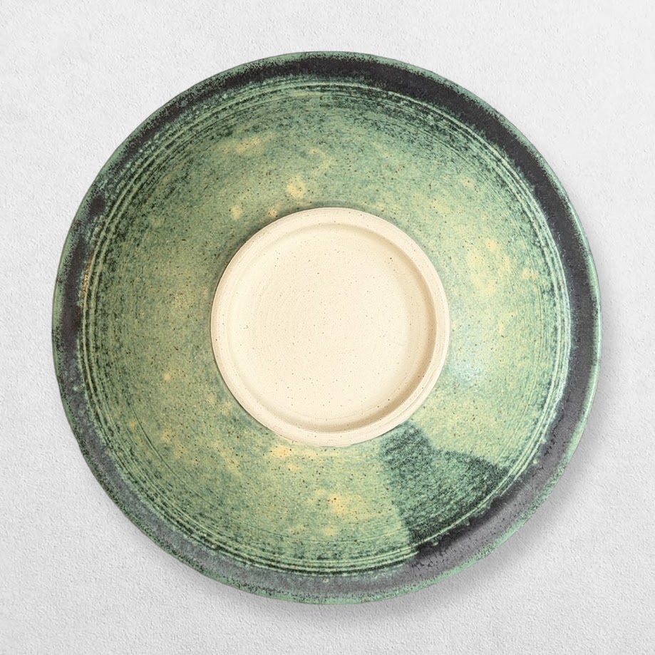 Hannah Arnup for Ballymorris Pottery – Large Green Sgraffito Stoneware Bowl 2 Hannah Arnup for Ballymorris Pottery – Large Green Sgraffito Stoneware Bowl