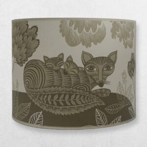 Home 4 Lush Designs - Lampshade For Pendant - Fox and Cubs - Large - Grey and Cream