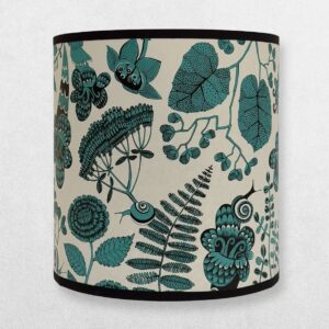 Home 8 Lush Designs - Lampshade For Lamp Base And Pendant - Flowers and Snails - Regular - Turquoise and Black