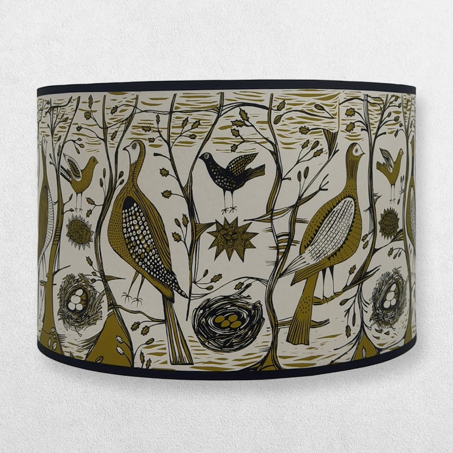 Lush Designs - Lampshade For Pendant - Game Bird - Large - Mustard and Black 1 Lush Designs - Lampshade For Pendant - Game Bird - Large - Mustard and Black