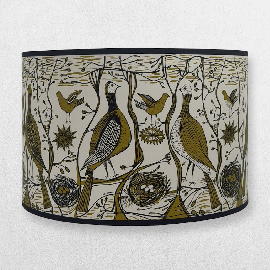 Lush Designs - Lampshade For Pendant - Game Bird - Large - Mustard and Black 2 Lush Designs - Lampshade For Pendant - Game Bird - Large - Mustard and Black
