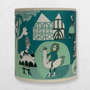 Home 3 Lush Designs - Lampshade For Lamp Base - Tudor Garden - Turquoise