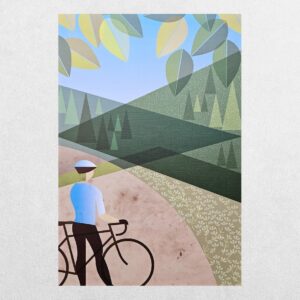 Eleanor Grosch – City Bikes – Untitled (Cyclist) – Digital Print – Cycling Art