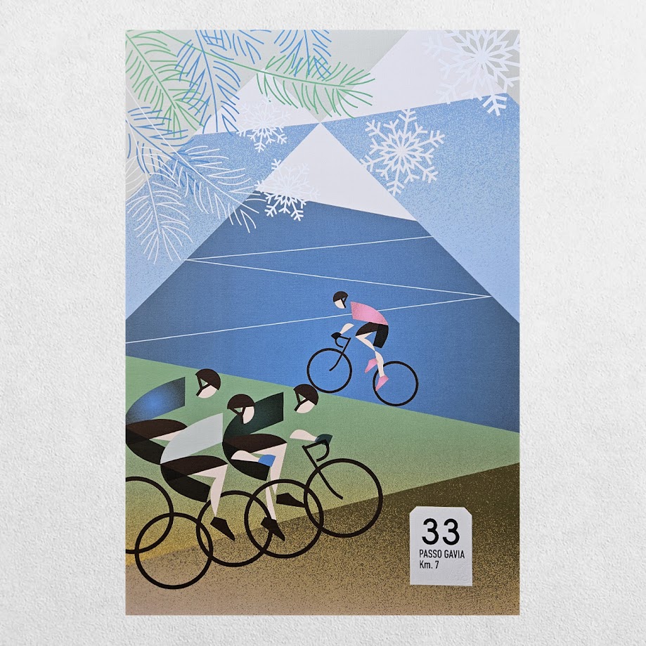 Eleanor Grosch – Bikes - Passo Gavia – Signed Digital Print – Cycling Art 1 Eleanor Grosch – Bikes - Passo Gavia – Signed Digital Print – Cycling Art