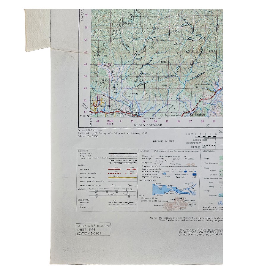 Malaya – Manong, Perak – Series L707 (GSGS 4690), Sheet 2M/8 – Malayan Emergency Map – 1957 2 Malaya – Manong, Perak – Series L707 (GSGS 4690), Sheet 2M/8 – Malayan Emergency Map – 1957