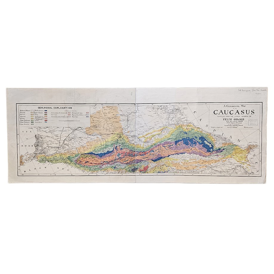 Felix Oswald – A Geological Map of the Caucasus – Author’s Presentation Copy – 1914 1 Felix Oswald – A Geological Map of the Caucasus – Author’s Presentation Copy – 1914