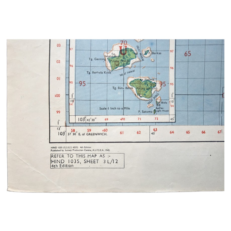 Singapore & Johore Bahru – HIND 1035, Sheet 3L/12, Fourth Edition, June 1945 2 Singapore & Johore Bahru – HIND 1035, Sheet 3L/12, Fourth Edition, June 1945