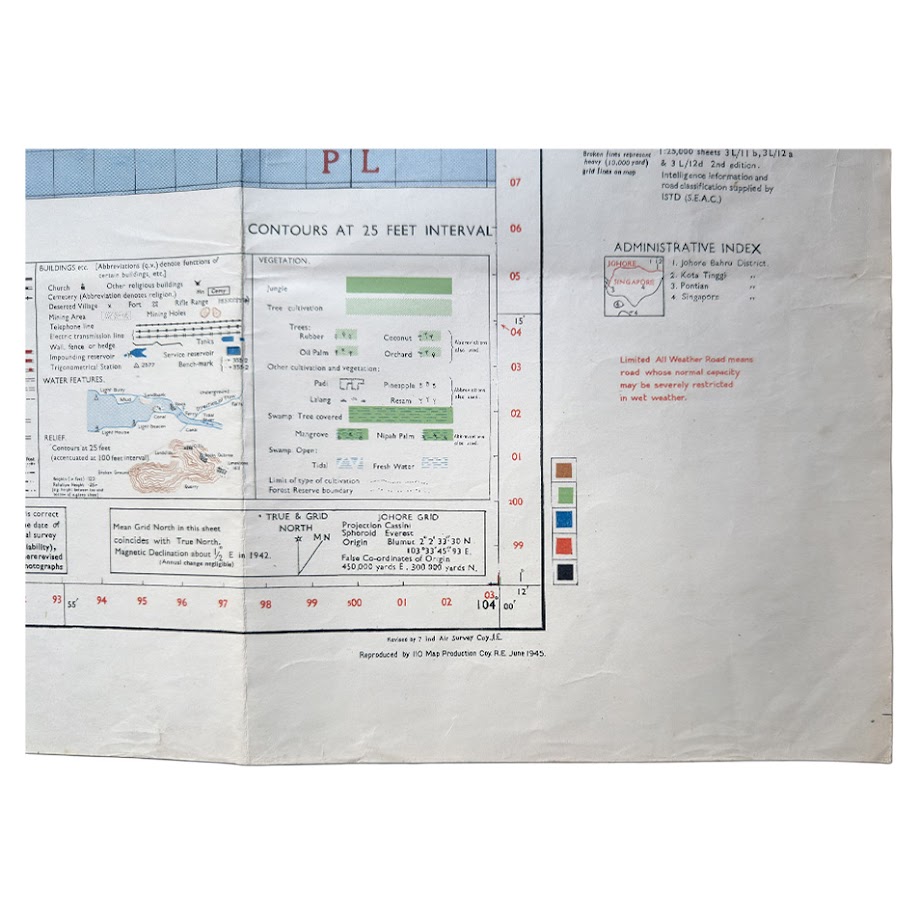 Singapore & Johore Bahru – HIND 1035, Sheet 3L/12, Fourth Edition, June 1945 4 Singapore & Johore Bahru – HIND 1035, Sheet 3L/12, Fourth Edition, June 1945
