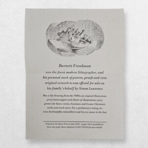 Barnett Freedman — Fleece Press Sale Broadsheet for the Artist’s Personal Archive, 2008