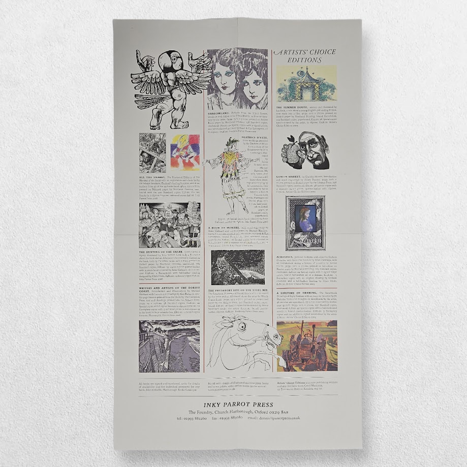 Artists’ Choice Editions / Inky Parrot Press — Promotional Broadsheet, c.2006 1 Artists’ Choice Editions / Inky Parrot Press — Promotional Broadsheet, c.2006