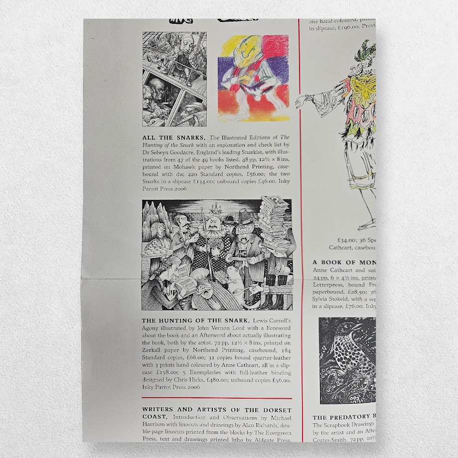 Artists’ Choice Editions / Inky Parrot Press — Promotional Broadsheet, c.2006 3 Artists’ Choice Editions / Inky Parrot Press — Promotional Broadsheet, c.2006