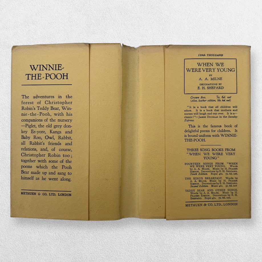 Winnie-the-Pooh – A. A. Milne – First Edition, 1926 – Third-Issue Dustwrapper – E. H. Shepard 11 Winnie-the-Pooh – A. A. Milne – First Edition, 1926 – Third-Issue Dustwrapper – E. H. Shepard