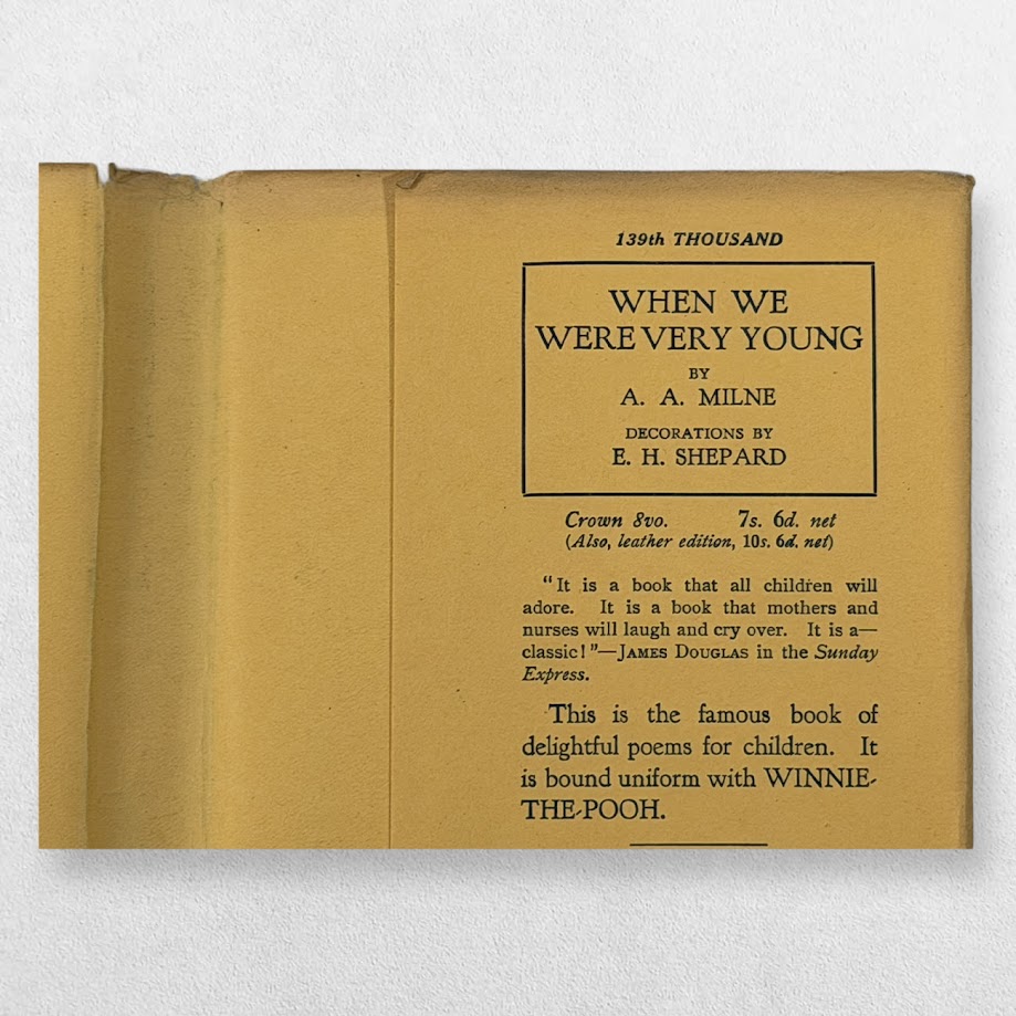 Winnie-the-Pooh – A. A. Milne – First Edition, 1926 – Third-Issue Dustwrapper – E. H. Shepard 12 Winnie-the-Pooh – A. A. Milne – First Edition, 1926 – Third-Issue Dustwrapper – E. H. Shepard