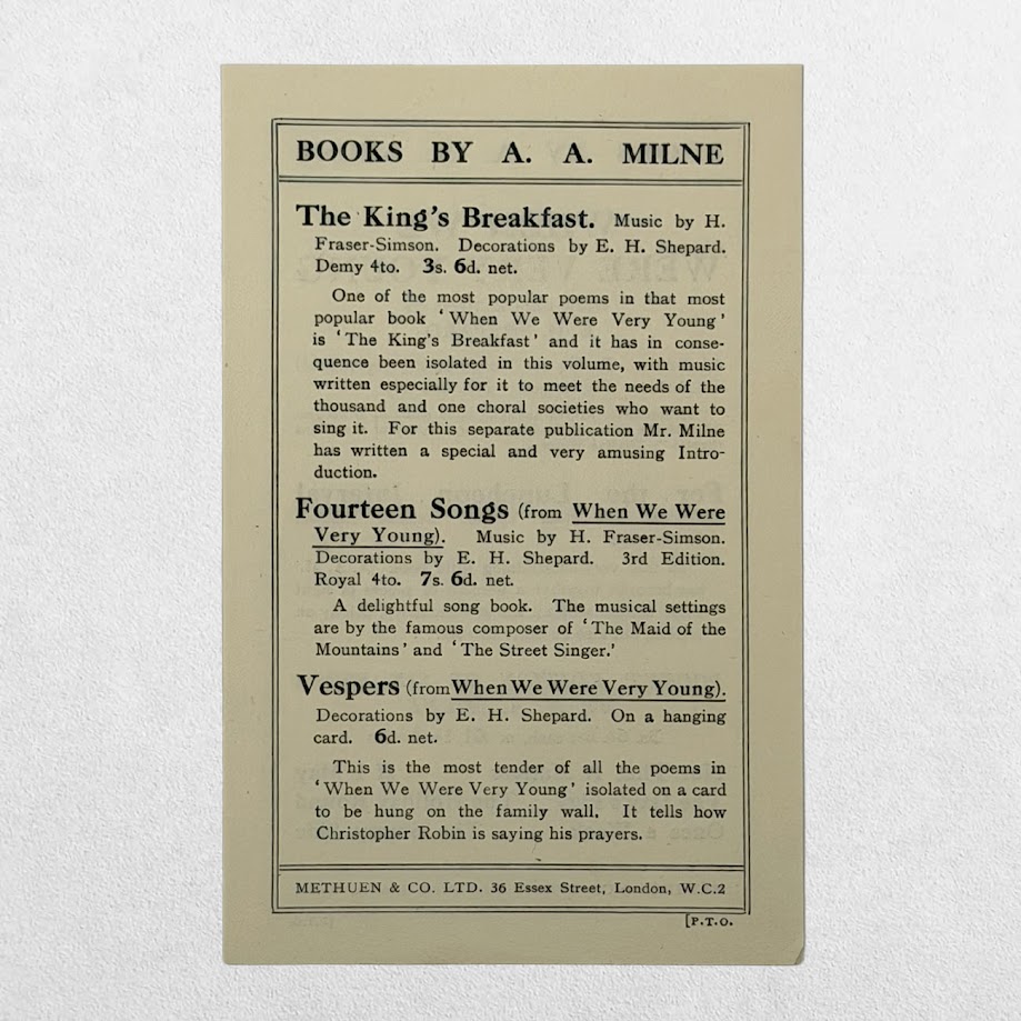 Winnie-the-Pooh – A. A. Milne – First Edition, 1926 – Third-Issue Dustwrapper – E. H. Shepard 14 Winnie-the-Pooh – A. A. Milne – First Edition, 1926 – Third-Issue Dustwrapper – E. H. Shepard