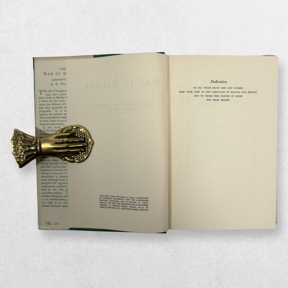 Lieutenant-General A. E. Percival – The War in Malaya – First Edition, First Impression, 1949 – The Fall of Singapore and Japanese Invasion, 1941–1942 4 Lieutenant-General A. E. Percival – The War in Malaya – First Edition, First Impression, 1949 – The Fall of Singapore and Japanese Invasion, 1941–1942