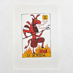 Home 1 Paul Bommer – Le Diable – Original Signed Limited Edition Screenprint – Number 2/45 – Tarot Card XV